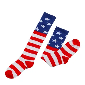 Detailed view of children's stars and stripes socks for Independence Day theme