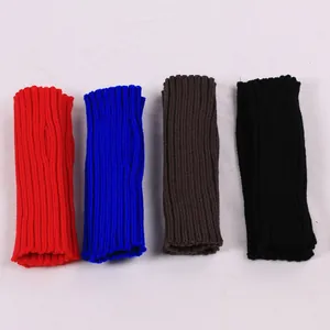 Four colors of knitted acrylic fingerless arm warmers for autumn and winter warmth.