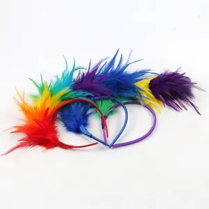 Vibrant feather headbands in various colors for carnival party and festival performance costumes