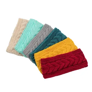 Conjunto de diademas de invierno de punto de ochos para mujer, colores varios