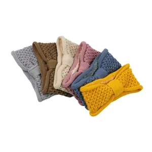 Lot de six bandeaux en tricot doublés polaire avec nœud papillon pour le confort d'hiver