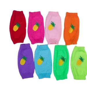 Chauffe-bras en tricot coloré avec broderie ananas mignonne en 8 couleurs fruitées.