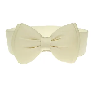 Grote elastische taille riem voor dames met decoratieve chiffon strik