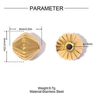 Vista dettagliata dei parametri del prodotto per perle distanziatrici oro 6 mm