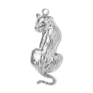 Polished stainless steel leopard panther pendant charm for DIY necklace and bracelet