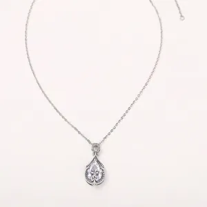 Collana Con Pendente Lacrime di Sirena Per Donna Moissanite Rame Placcato Oro Argento Goccia d'Acqua Gioielli di Moda
