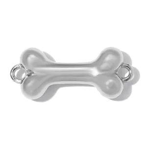 Detailed view of a polished stainless steel bone pendant for DIY jewelry crafting.