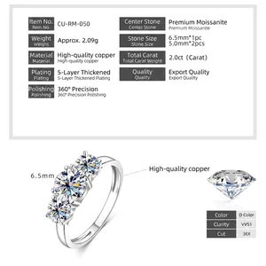 Λεπτομέρεια δαχτυλίδι moissanite με πέτρες 2,0ct χρώματος D και καθαρότητας VVS1
