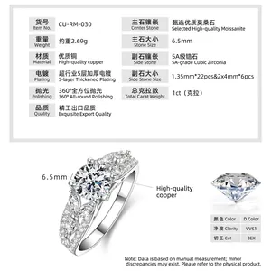Tableau de spécifications détaillées des matériaux pour cette bague en moissanite