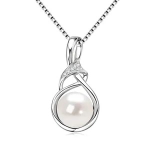 Natürliche Süßwasserperle Twisted Arm Anhänger Moissanit Halskette 14k Gold Gefüllt Französisch Elegant Nischen Design Schmuck Für Damen
