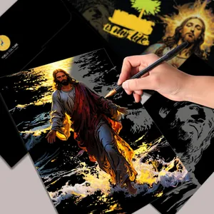 Jesus themed DIY rainbow scratch art kit for adult stress relief gift