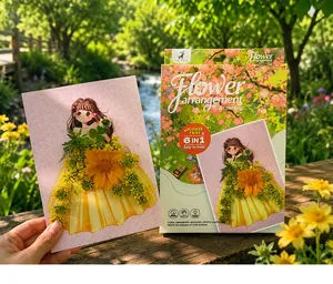 Kit de pintura de arte floral DIY para niños con un diseño de vestido floral en 3D