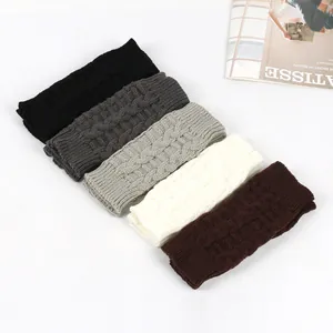 Multi-color cable knit fingerless gloves and arm warmers for winter warmth