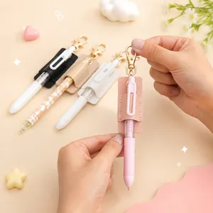 Funda de cuero PU para bolígrafo con llavero en varios colores para plumas