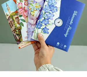 Detailed view of YUELU watercolor painting bookmarks set featuring built-in pigments and brush
