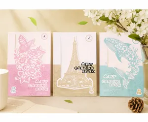 Lot de trois livres de découpage papier DIY créatif avec 40 feuilles d'art de découpe