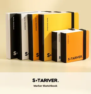 Professional S*TARIVER marker sketchbooks in assorted colors and sizes with elastic bands
