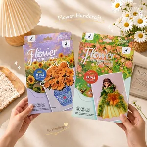 Kit de tarjetas de arreglos florales DIY para manualidades infantiles