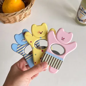 Korean Style Cute Bear Magnetic Bottle Opener Multi-functional Beer Cap Remover Creative Fridge Magnet Kitchen Decoration