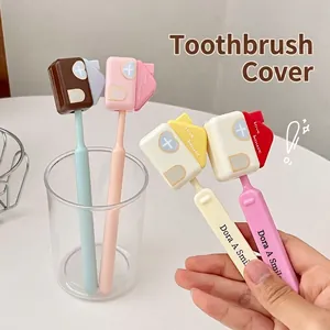 Gancio per Spazzolino da Denti a Forma di Casa Supporto per Spazzolino Antipolvere da Parete Simpatico Rack di Stoccaggio in ABS Decorativo per Bagno di Casa