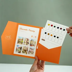 Portable creative watercolor painting kit with 12 solid pigment colors for adult stress relief
