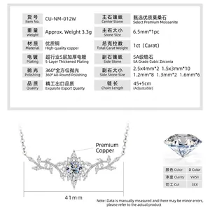 Λεπτομέρεια κολιέ moissanite με πέτρα 1ct και τεχνικές προδιαγραφές προϊόντος