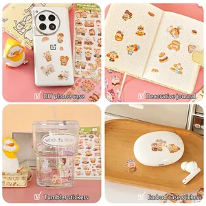 Cute waterproof PVC sticker set for DIY decorating mobile phone cases and journals