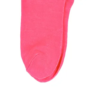 Detailed macro view of vibrant pink Breast Cancer Awareness ribbon theme sock toe