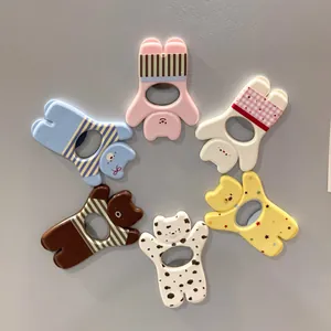 Cute animal shaped magnetic bottle opener and decorative bear refrigerator magnet set