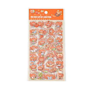 Cute red panda sticker sheet for scrapbooking and waterproof decoration