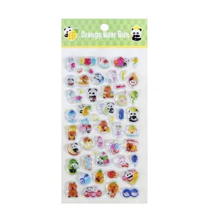 Pegatinas 3D de animales de dibujos animados para niños con tarjeta superior decorada
