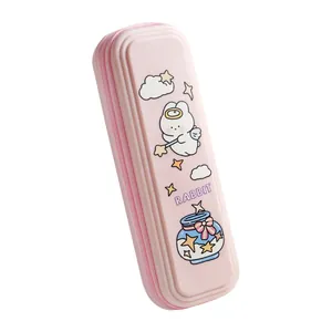 Cute pink cartoon rabbit pencil case for elementary school students