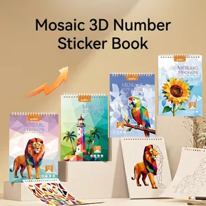 Creative children's 3D mosaic sticker puzzle book for DIY animal art and focus training