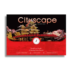Cityscape scratch painting art kit for adults creative DIY craft gift with cityscape design