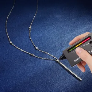 S925 sterling zilveren Moissanite Y-vormige kwastjes ketting, diamanttester getest