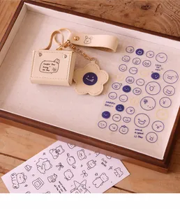 Decorative cartoon smiley face and bear stickers on PVC for DIY crafts and planners