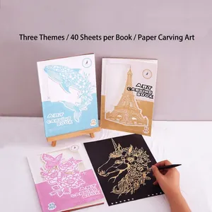 Livre d'art de sculpture sur papier DIY professionnel avec 40 motifs pour cadeaux
