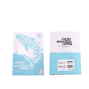 Livre de sculpture sur papier DIY créatif motif baleine avec 40 feuilles d'art