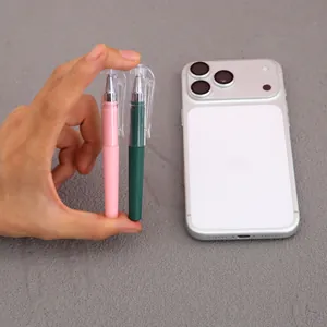 Portable mini pocket gel pens for students shown next to a smartphone for scale.