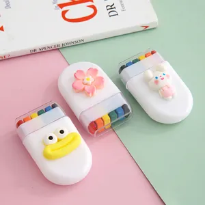 Portable 6 Colors Rainbow Face Body Paint Stick 3D Cartoon Case For Kids Halloween Masquerade Party Makeup Painting Tool