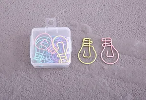 Graffette creative colorate a forma di lampadina con scatola di plastica trasparente