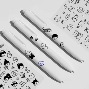 Cute cartoon smile face PVC transparent stickers for DIY journals and cup decoration