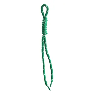 Durable green and white braided nylon lanyard strap for portable phone and keys