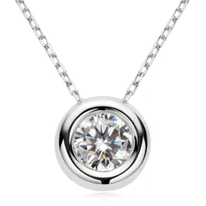 Elegante Moissanit-Blasen-Halskette in Silberoptik für Damen