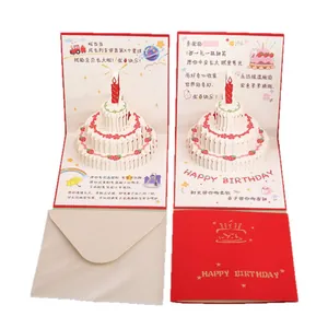 3D pop-up birthday card with exquisite cake design and warm greeting messages