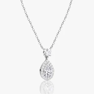 Elegante Collana Con Ciondolo In Moissanite A Forma Di Goccia D'Acqua Per Donna Placcata Oro 14K Rame Halo Gioielli Moda