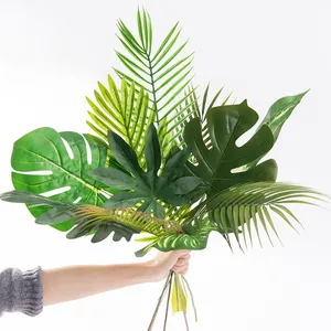 Bouquet de feuilles artificielles de monstera et palmier pour décoration intérieure moderne