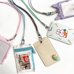 Durable neck lanyards with various cute ID card holders in multiple colors and patterns