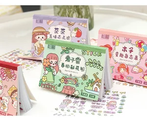 Collection of cute cartoon themed sticker books for decorative journaling and DIY crafts.