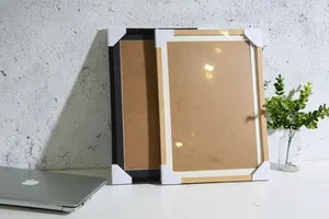 Black and natural wood photo frames for scratch art display, home decor accessories
